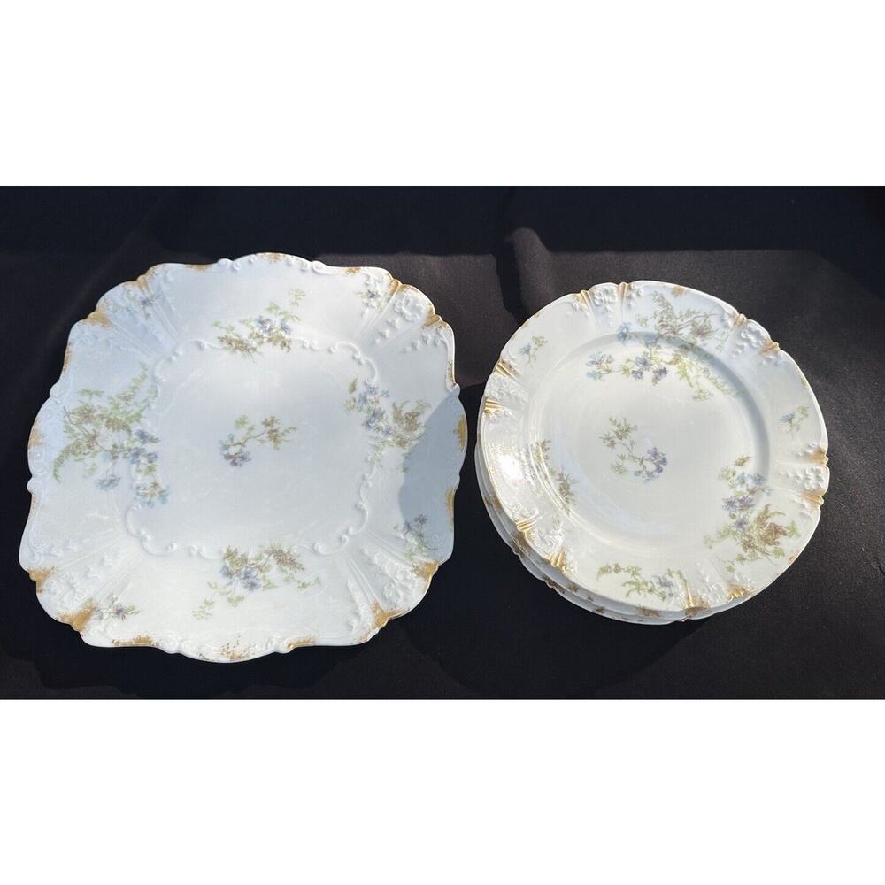 Antique Charles Field Haviland CFH GDM Limoges Plate Lot 1 -9.5” & 4- 7.5” -S69 - Picture 2 of 9